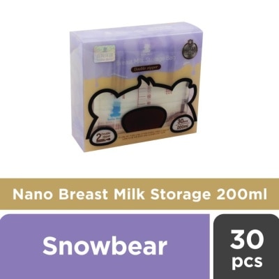 SNOWBEAR Nano Breast Milk Storage Bag with Temperature Sensor (Each bag contains Nano Silver) 30s x 200ml