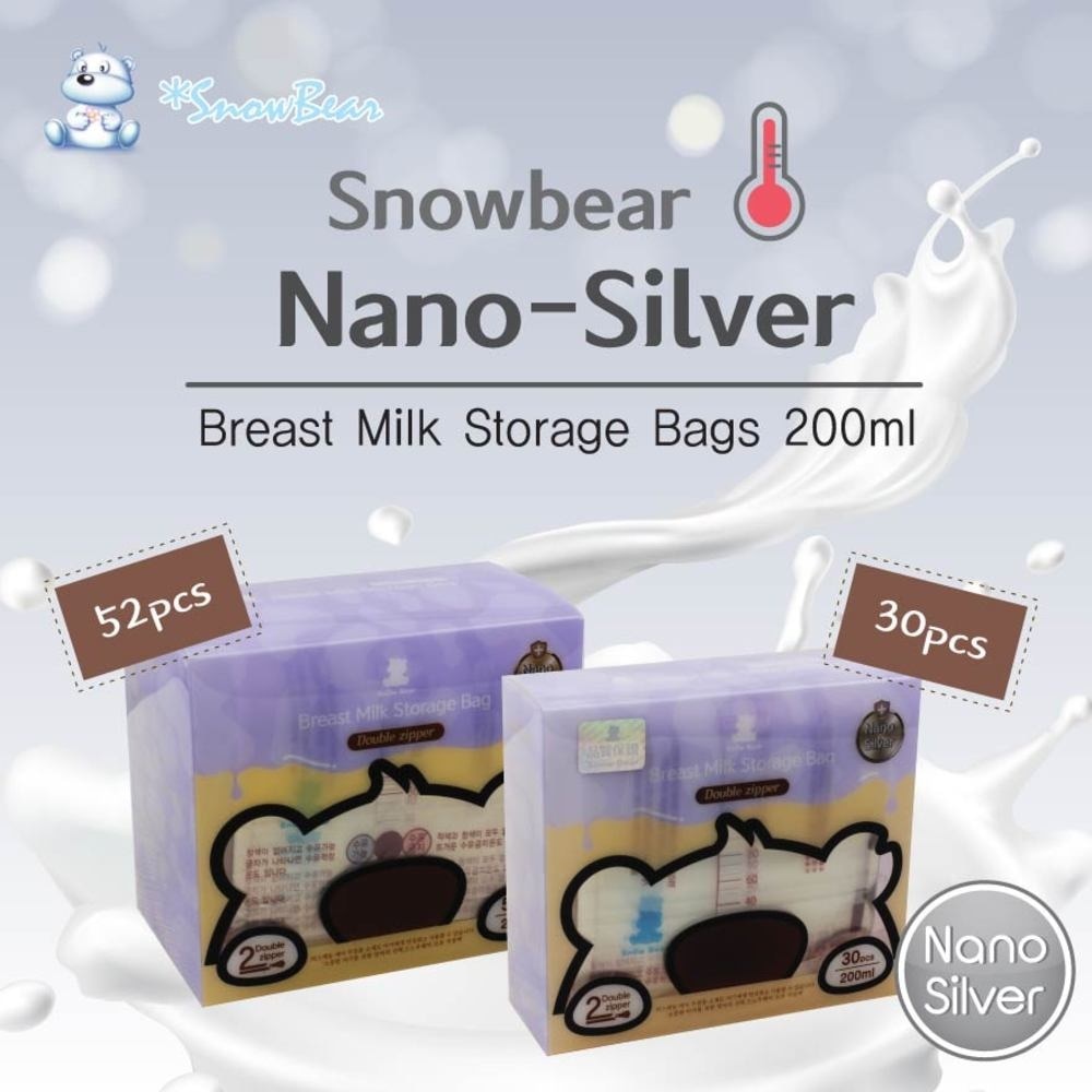 Nano Breast Milk Storage Bag with Temperature Sensor (Each bag contains Nano Silver) 30s x 200ml