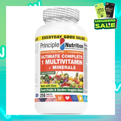PRINCIPLE NUTRITION Ultimate Complete 1 Multivitamin + Minerals Tablet (Suitable For Vegetarian) 210s