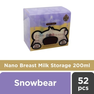 SNOWBEAR Nano Breast Milk Storage Bag with Temperature Sensor (Each bag contains Nano Silver) 52s x 200ml