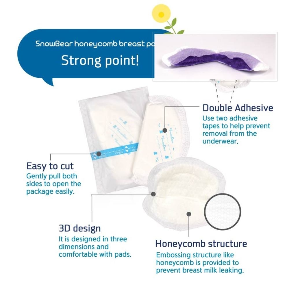 Disposable Leakproof Breast Pad (3D Soft Cotton Honeycomb Design Reduce Skin Irritation) 250s