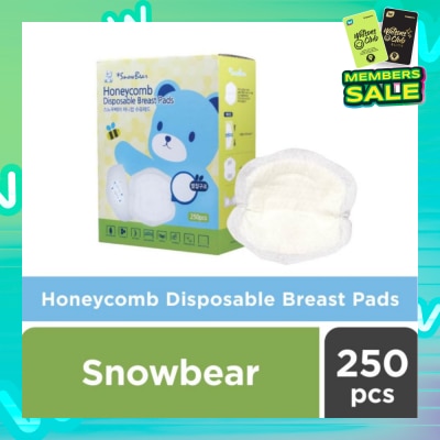SNOWBEAR Disposable Leakproof Breast Pad (3D Soft Cotton Honeycomb Design Reduce Skin Irritation) 250s
