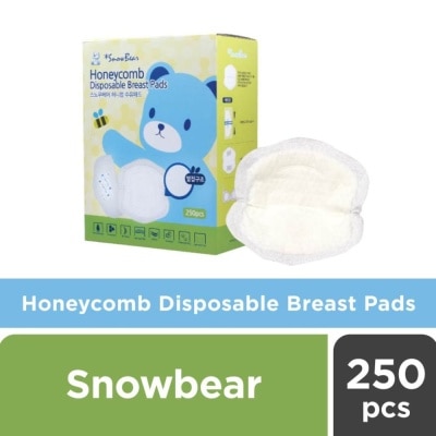 SNOWBEAR Disposable Leakproof Breast Pad (3D Soft Cotton Honeycomb Design Reduce Skin Irritation) 250s