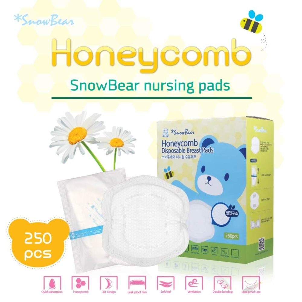 Disposable Leakproof Breast Pad (3D Soft Cotton Honeycomb Design Reduce Skin Irritation) 250s