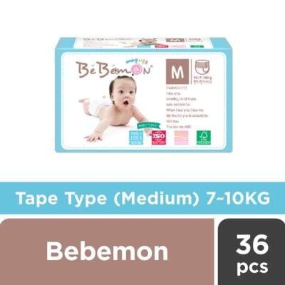 BEBEMON Baby Diaper Panty Type Size M Chlorine Free PEFC & FSC Certified (Best For Babies Weighing 7 To 10Kg) 36s