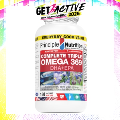 PRINCIPLE NUTRITION - Complete Triple Omega 369 DHA+EPA Softgel (To Supports Heart, Joint, Brain, Immune & Skin Health + Promotes Mental Well-Being) 150s image