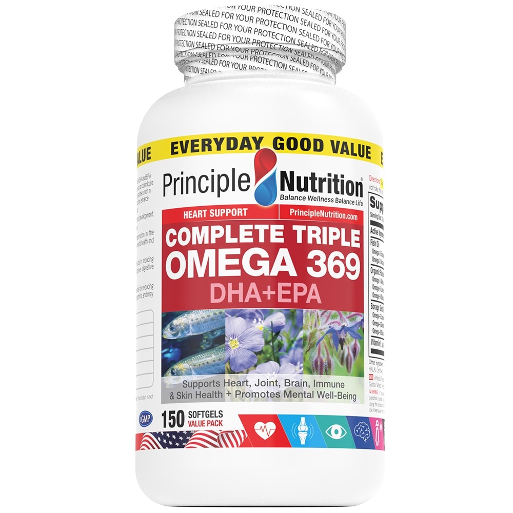 Complete Triple Omega 369 DHA+EPA Softgel (To Supports Heart, Joint, Brain, Immune & Skin Health + Promotes Mental Well-Being) 150s