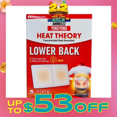 AMMELTZ Yoko Yoko Heat Theory Concentrated Heat Sensation Lower Back Pain Relief Patch Extra Large (Pain Relief Up to 12 Hours) 2s