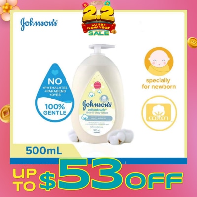 JOHNSON'S Baby Baby Cottontouch Face And Body Lotion Blended With Natural Cotton (Specially For Newborn) 500ml