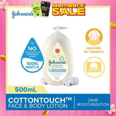 JOHNSON'S Baby Baby Cottontouch Face And Body Lotion Blended With Natural Cotton (Specially For Newborn) 500ml