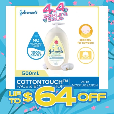 JOHNSON'S Baby - Baby Cottontouch Face And Body Lotion Blended With Natural Cotton (Specially For Newborn) 500ml