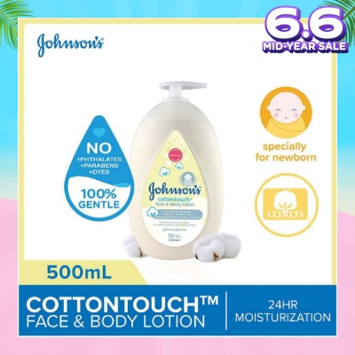 JOHNSON'S Baby Baby Cottontouch Face And Body Lotion Blended With Natural Cotton (Specially For Newborn) 500ml
