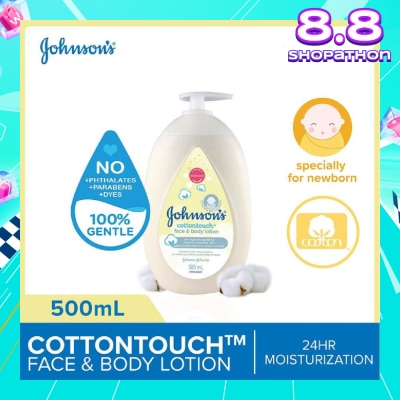 JOHNSON'S Baby Baby Cottontouch Face And Body Lotion Blended With Natural Cotton (Specially For Newborn) 500ml