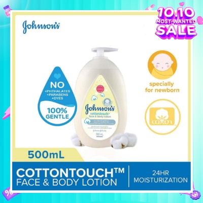 JOHNSON'S Baby Baby Cottontouch Face And Body Lotion Blended With Natural Cotton (Specially For Newborn) 500ml