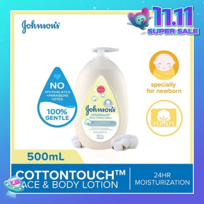 JOHNSON'S Baby Baby Cottontouch Face And Body Lotion Blended With Natural Cotton (Specially For Newborn) 500ml