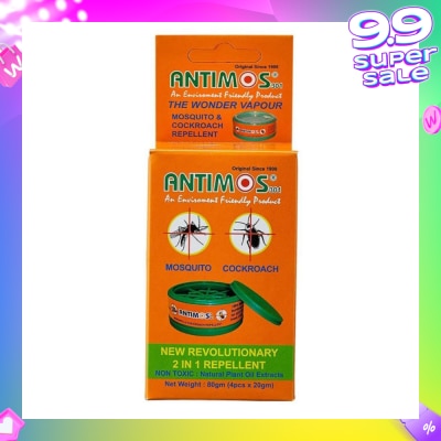 ANTIMOS 2 in 1 Non Toxic Insect Repellent (with Natural Plant Oil Extracts) 20g x 4s (per pack)