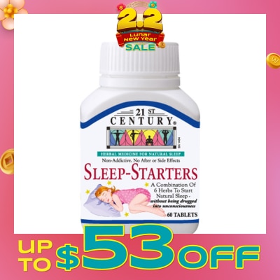 21ST CENTURY Combination of 6 Herbs Sleep-Starters (For Natural Sleep with No Side Effects) 60s