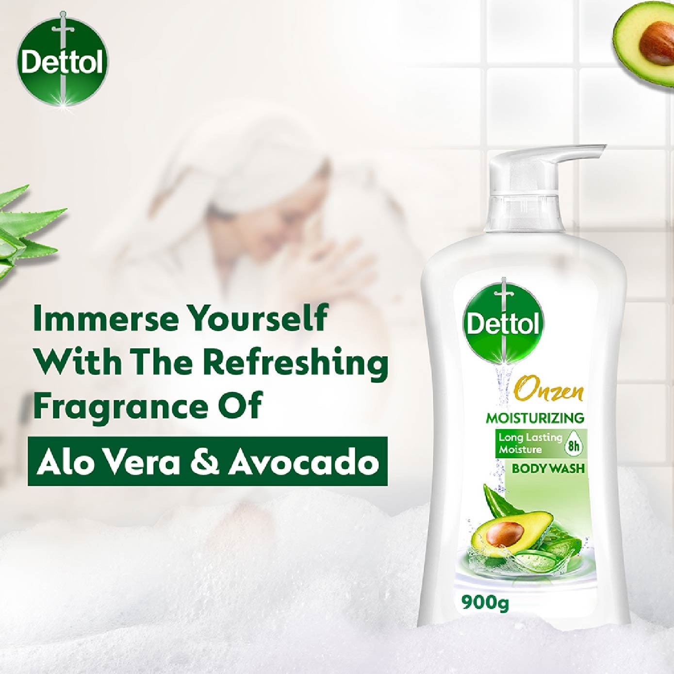 Onzen Moisturizing Body Wash Aloe Vera & Avocado 950ml