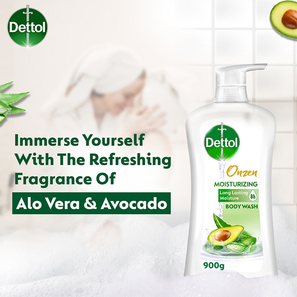 Onzen Antibacterial Japanese Inspired Body Wash Aloe Vera & Avocado 900g