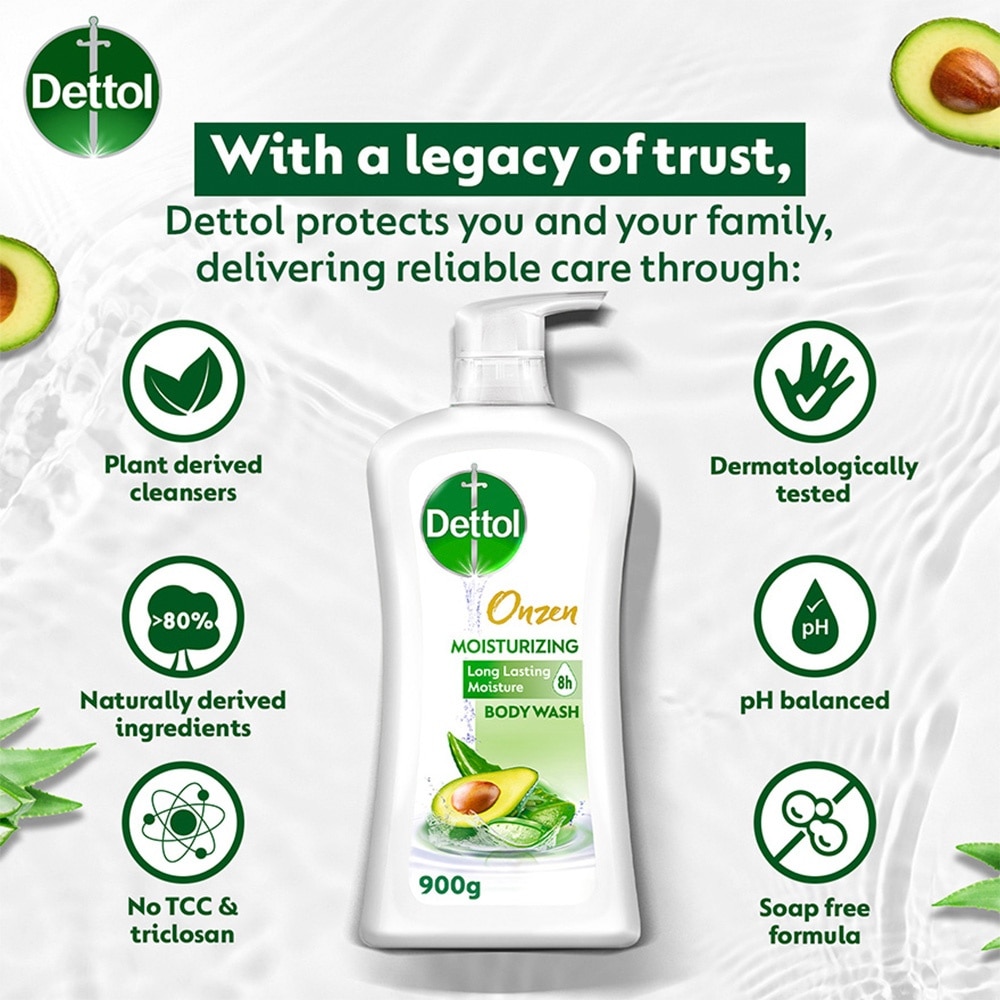 Onzen Antibacterial Japanese Inspired Body Wash Aloe Vera & Avocado 900g