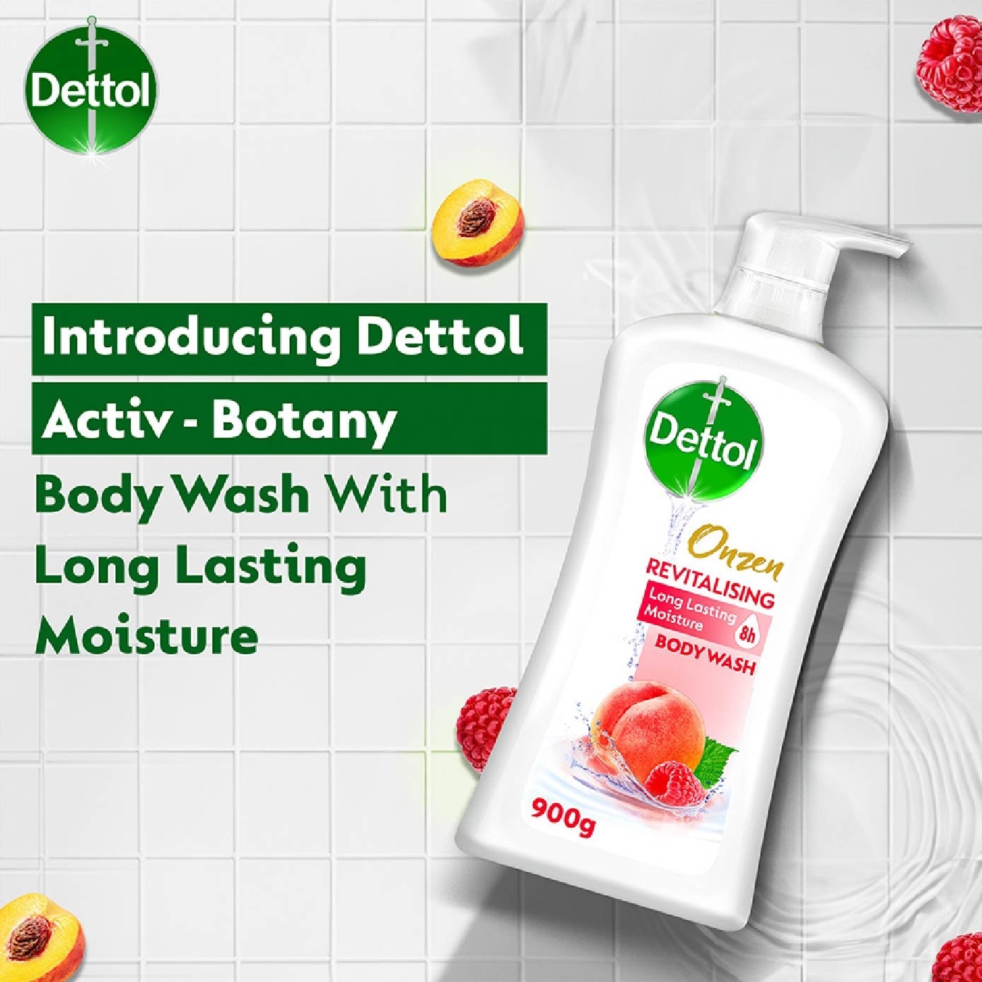 Onzen Revitalising Body Wash Peach & Raspberry 950ml