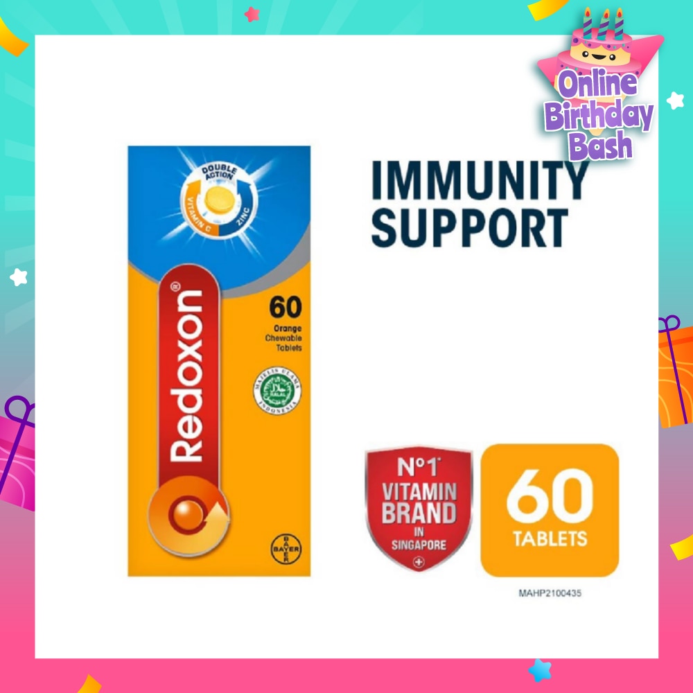 Double Action Vitamin C & Zinc Immunity Tablet Chewables Orange 60s