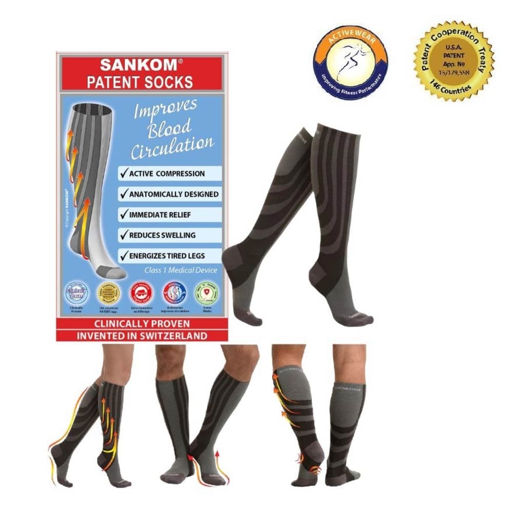 Sankom Patent Sock Plus Size 2 Grey (Size 39-42EU 8-10US) Set