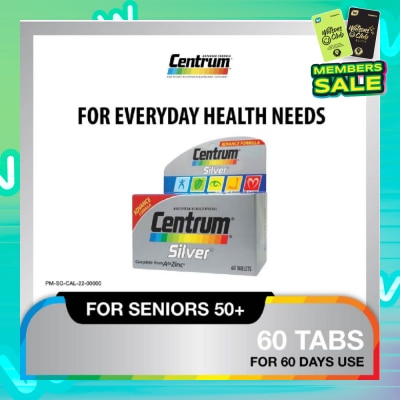 CENTRUM Silver Multivitamin & Multineral Tablets for Adults 50+ (Complete from A to Zinc) 60s
