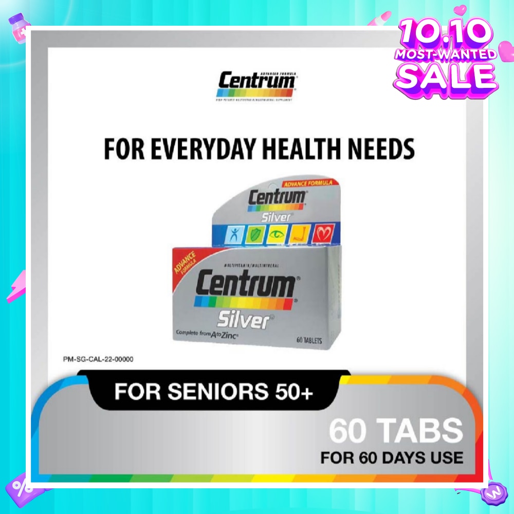 Silver Multivitamin & Multineral Tablets for Adults 50+ (Complete from A to Zinc) 60s
