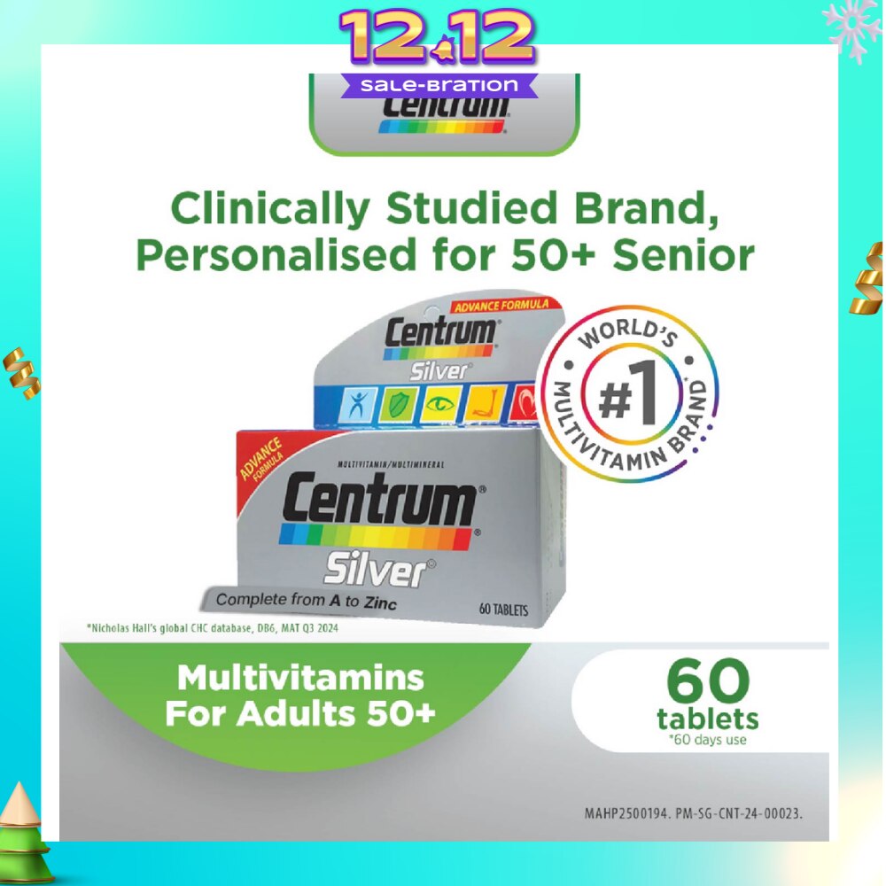 Silver Multivitamin & Multineral Tablets for Adults 50+ (Complete from A to Zinc) 60s (Expiry: Feb`2025)