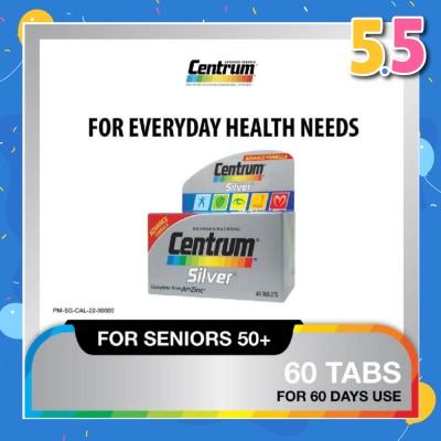 CENTRUM Silver Multivitamin & Multineral Tablets for Adults 50+ (Complete from A to Zinc) 60s