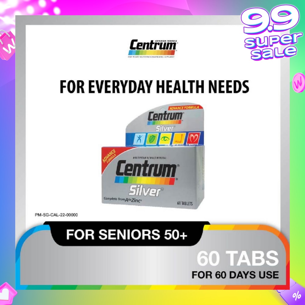 Silver Multivitamin & Multineral Tablets for Adults 50+ (Complete from A to Zinc) 60s
