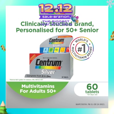 CENTRUM Silver Multivitamin & Multineral Tablets for Adults 50+ (Complete from A to Zinc) 60s (Expiry: Feb`2025)