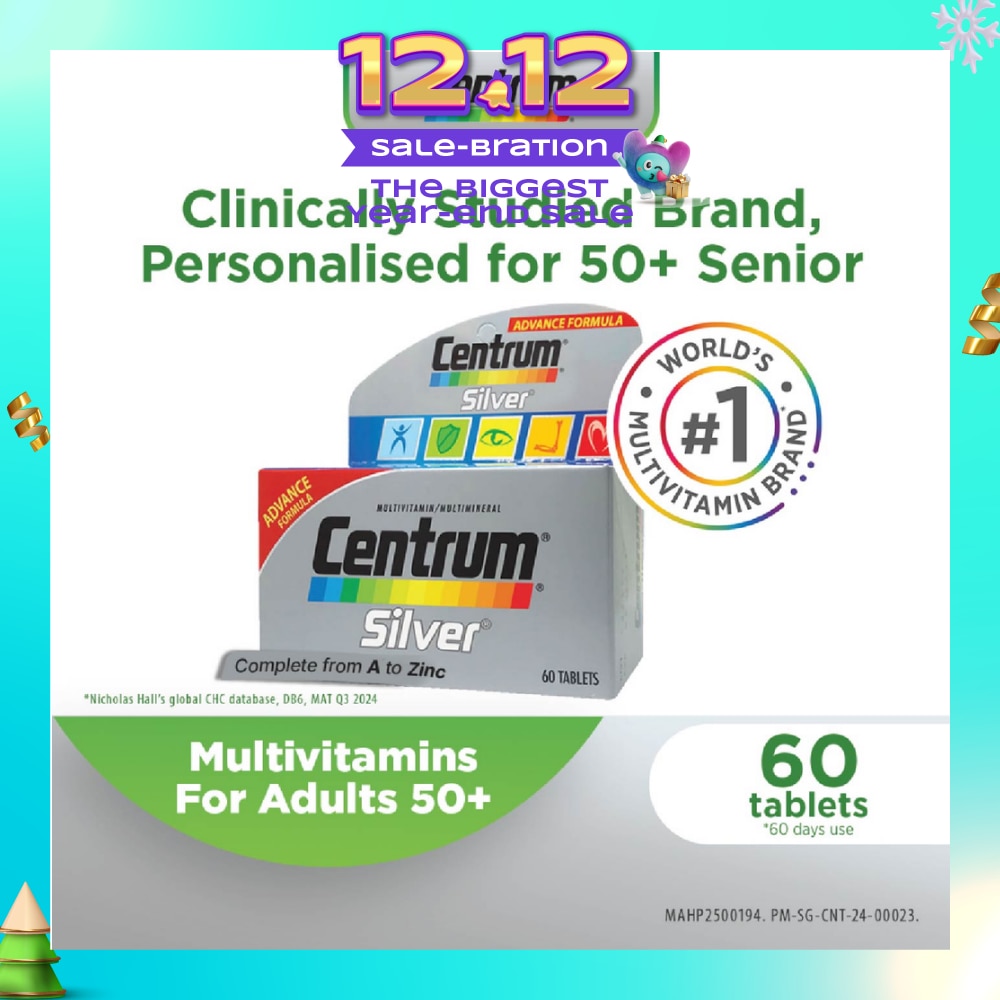 Silver Multivitamin & Multineral Tablets for Adults 50+ (Complete from A to Zinc) 60s (Expiry: Feb`2025)