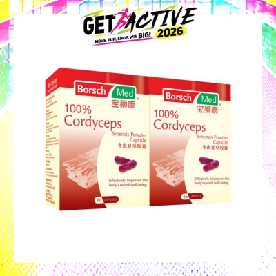 BORSCH MED - 100% Cordyceps Sinensis Powder 2 x 60 Capsules image