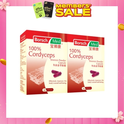 BORSCH MED 100% Cordyceps Sinensis Powder 2 x 60 Capsules