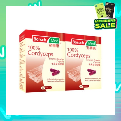 BORSCH MED 100% Cordyceps Sinensis Powder 2 x 60 Capsules