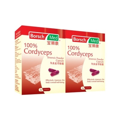 BORSCH MED 100% Cordyceps Sinensis Powder 2 x 60 Capsules