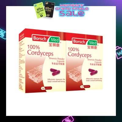 BORSCH MED 100% Cordyceps Sinensis Powder 2 x 60 Capsules