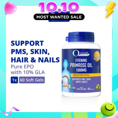 OCEAN HEALTH Evening Primrose Oil Softgel 1000mg (Supports PMS, Skin, Hair & Nails + Halal) 60s image