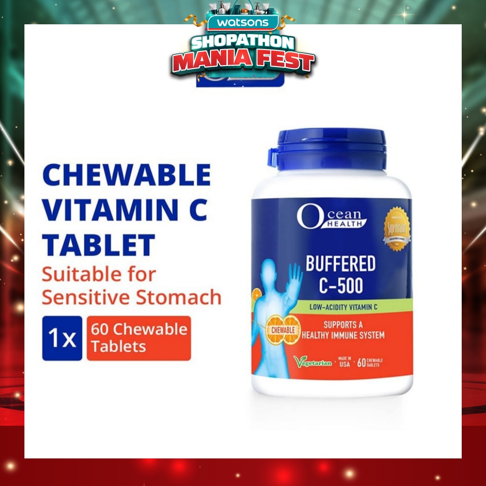 Buffered C-500 Chewable Tablet (For Immunity + Chewable Vitamin C Tablet + Vegetarian) 60s