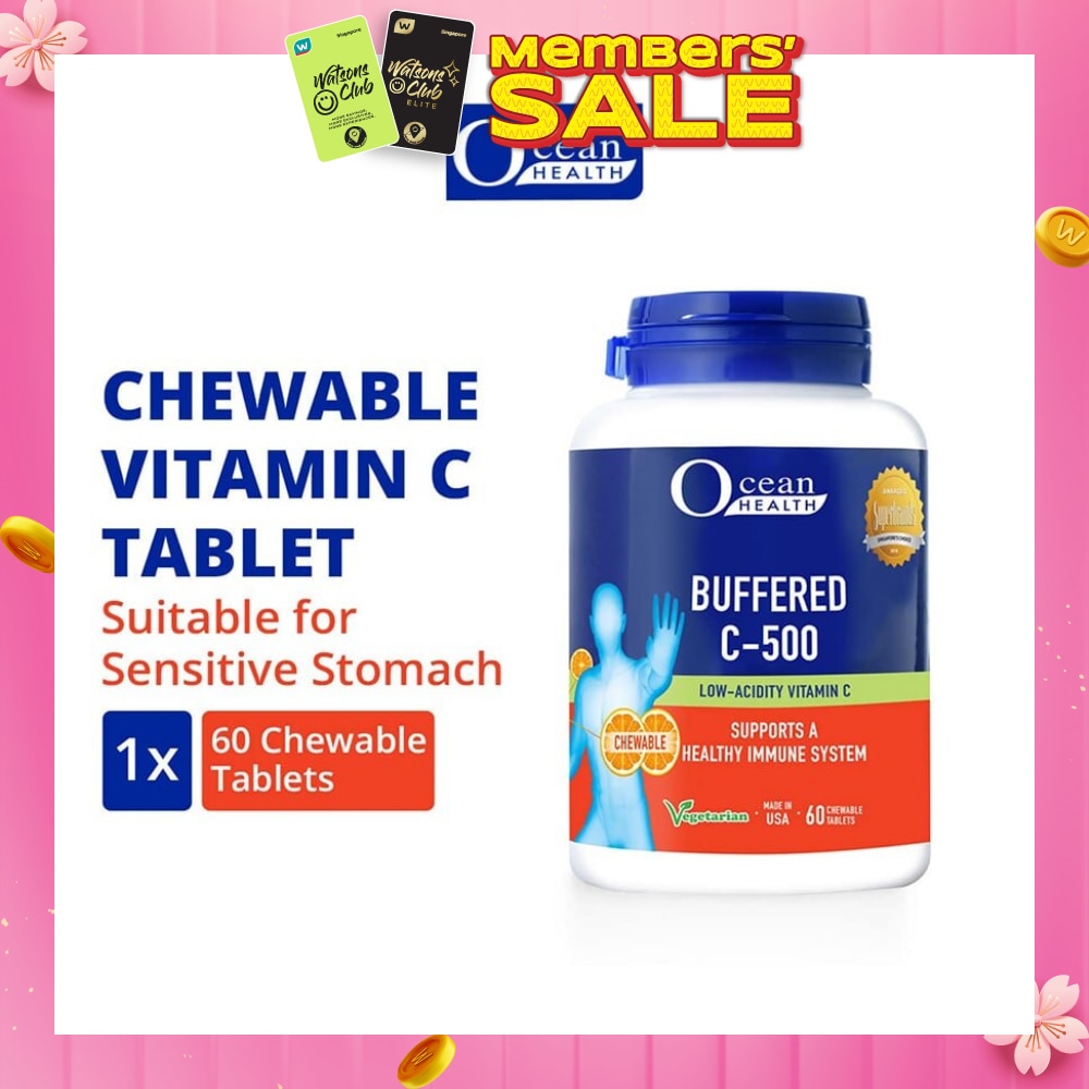 Buffered C-500 Chewable Tablet (For Immunity + Chewable Vitamin C Tablet + Vegetarian) 60s