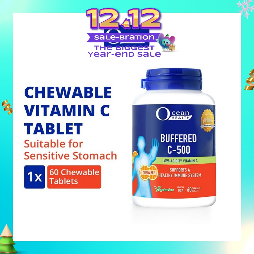 Buffered C-500 Chewable Tablet (For Immunity + Chewable Vitamin C Tablet + Vegetarian) 60s