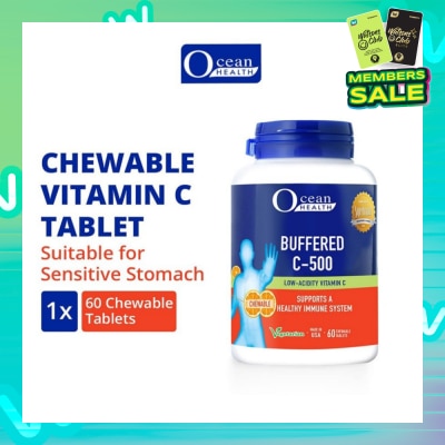OCEAN HEALTH Buffered C-500 Chewable Tablet (For Immunity + Chewable Vitamin C Tablet + Vegetarian) 60s