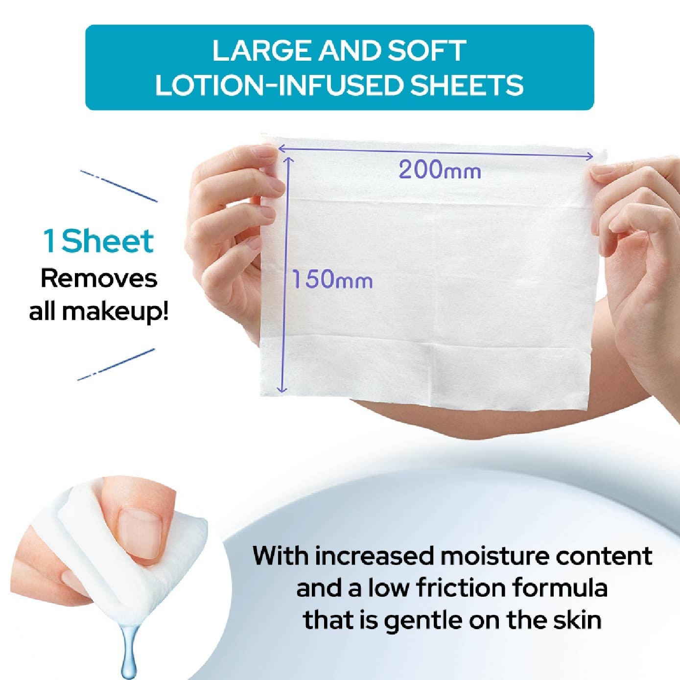 Micellar Makeup Remover Large Sebun Cleansing Sheet 10s