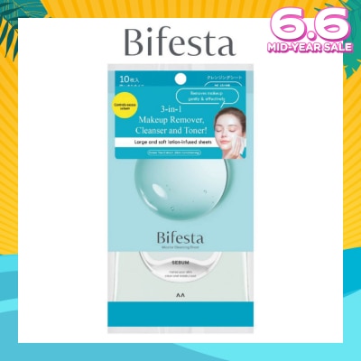 BIFESTA Micellar Makeup Remover Large Sebun Cleansing Sheet 10s