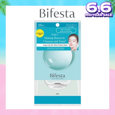 BIFESTA Micellar Makeup Remover Large Sebun Cleansing Sheet 10s