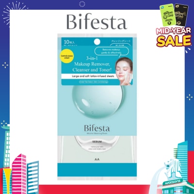 BIFESTA Micellar Makeup Remover Large Sebun Cleansing Sheet 10s