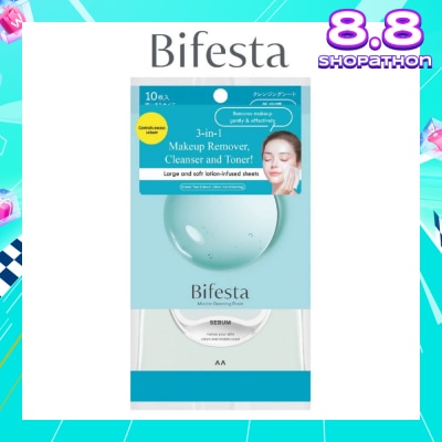 BIFESTA Micellar Makeup Remover Large Sebun Cleansing Sheet 10s