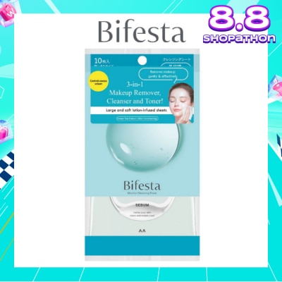 BIFESTA Micellar Makeup Remover Large Sebun Cleansing Sheet 10s